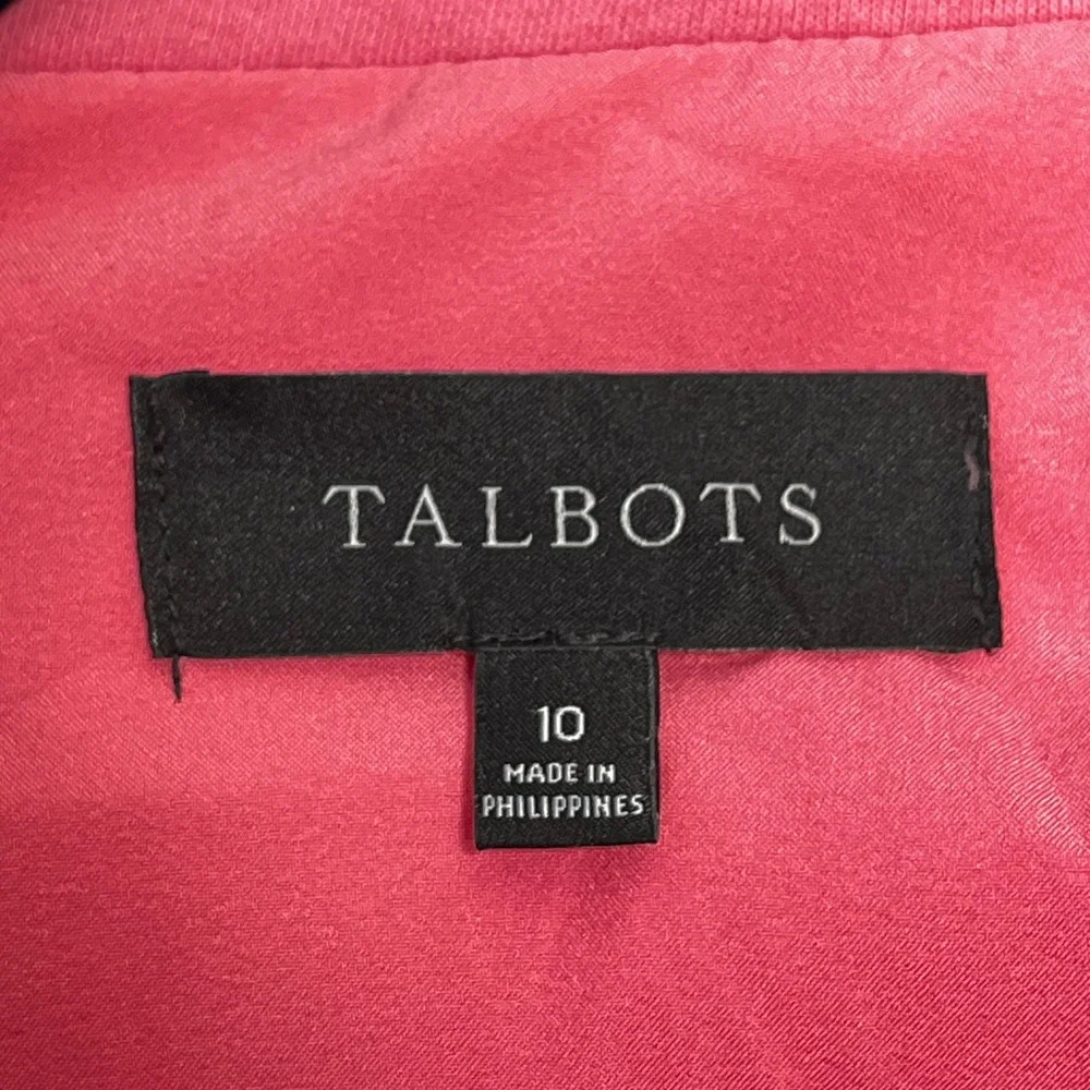 Talbots Womens Pink Double Breasted Gold Button‎ Cotton Blend Blazer Size 10